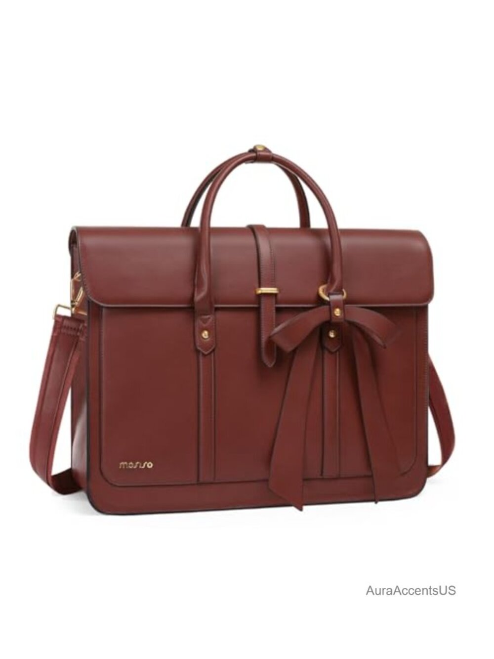 17.3 inch PU Leather Laptop Bag Messenger Shoulder Bag for Work Travel